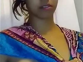Indian chick milking her tits